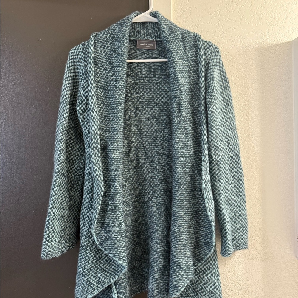 Wooden Ships Teal Cardigan Sweater